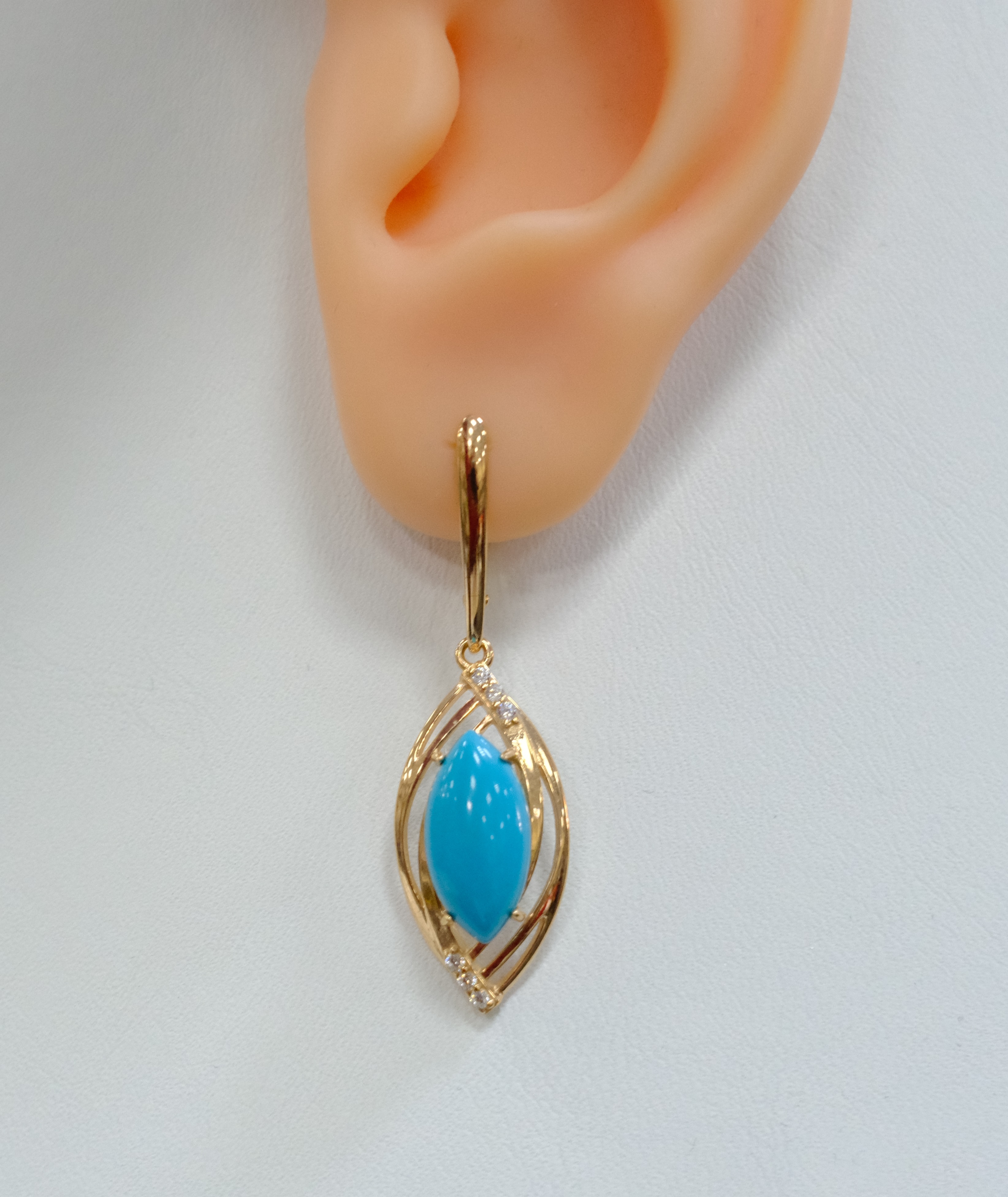 Серебряные серьги с бирюзой